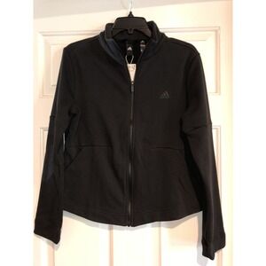 New Adidas Jacket Women's Lg 16/18 Black Track Top